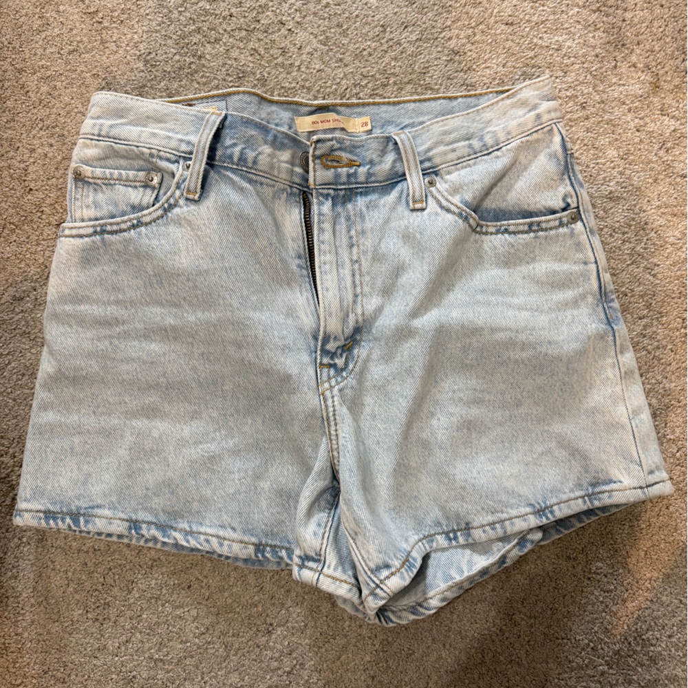 Levi’s 80s High Waisted Mom Shorts Size 28 Light Blue Denim Women's Shorts